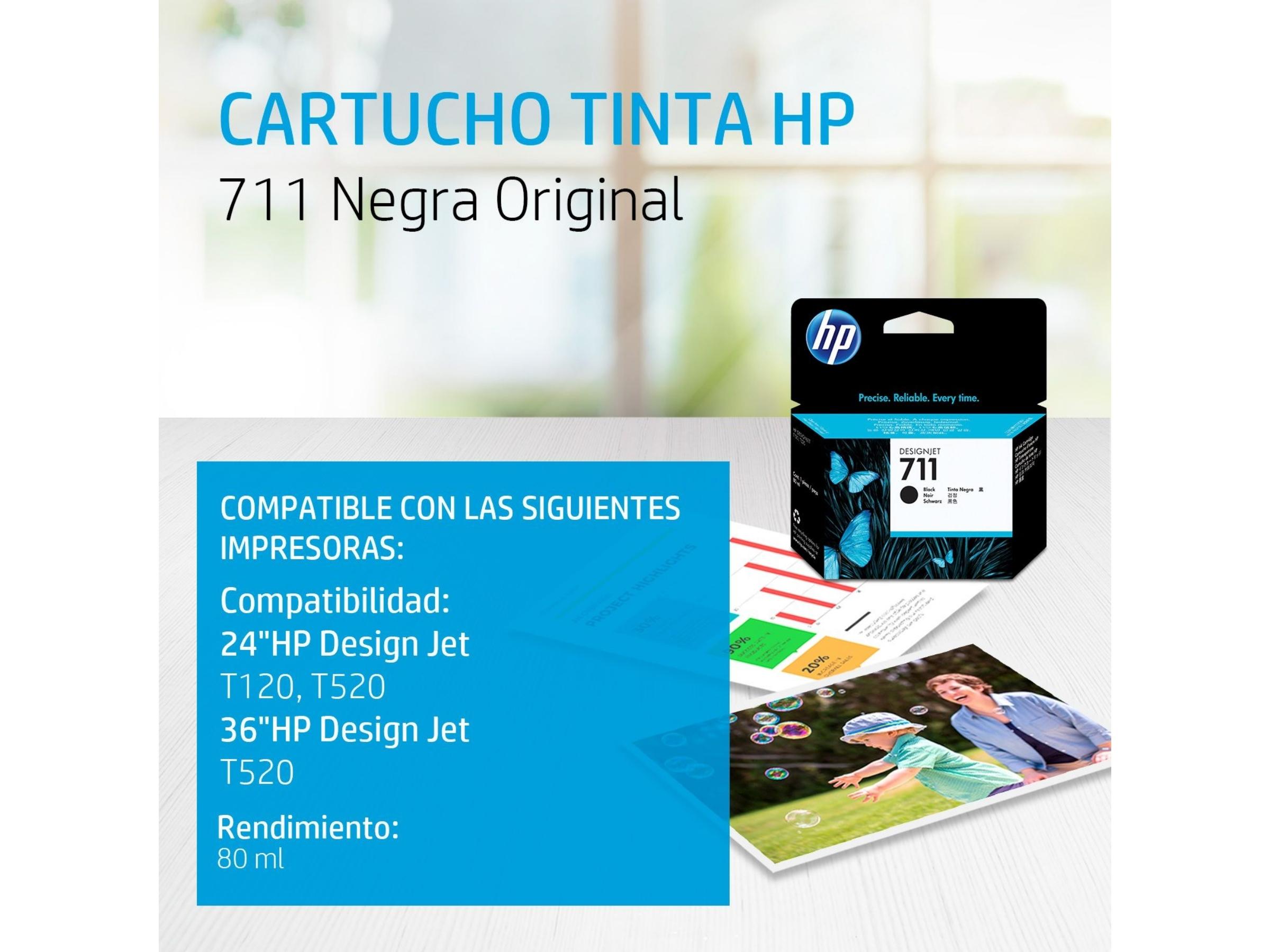 CARTUCHO DE TINTA HP 711 BLACK 38ML (CZ129AL) T120/T520